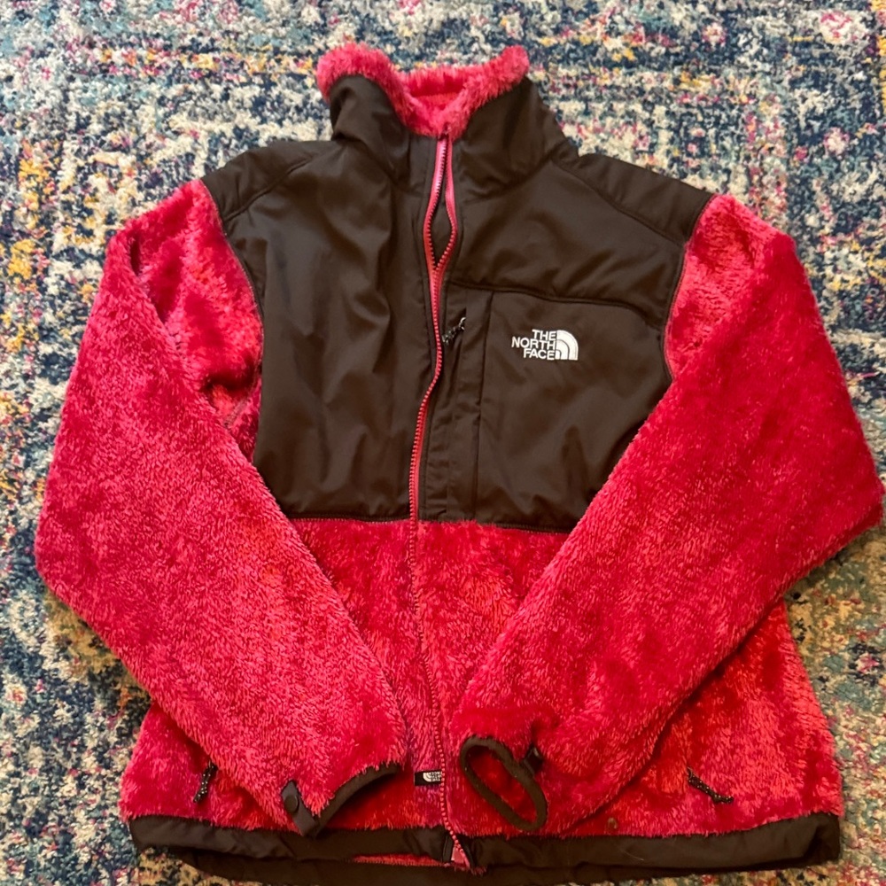 The North Face Red and Black Fleece Jacket